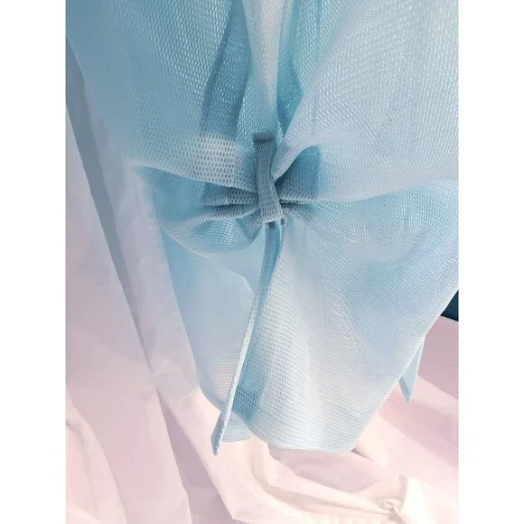 Blue Mesh Kimono Sleeves Flowy Stretch Boho Cover Up Womens One Size Aruba - Picture 6 of 9